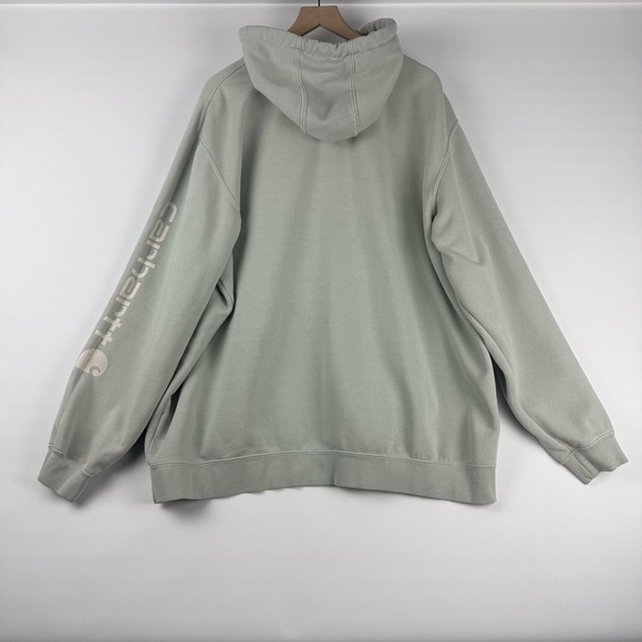 Carhartt Men’s 2XL Loose Fit Hoodie – Light Gray with Sleeve Logo - Picture 7 of 8
